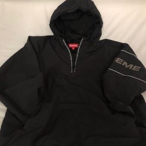 Medium Black Supreme hoodie windbreaker!